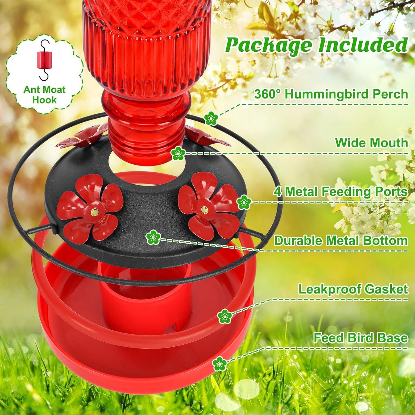 FEED GARDEN Glass Hummingbird Feeder: A Sweet Treat for Your Backyard Friends