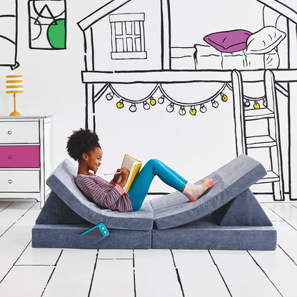 Yourigami Kids and Toddler Play Gym, Playroom Couch Set, Durable Modular Design, Green Meadows
