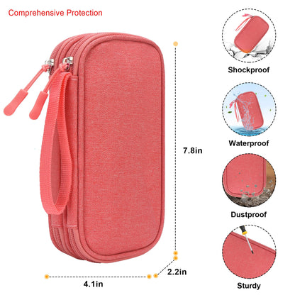 Elonbo Kit Bag, EpiPen Carrying Case, Travel Medicine Kit for 2 Epi Pens or Auvi Q, Asthma Inhaler, Nasal Spray, Allergy Meds, Diabetic Supplies, Ventolin Inhaler Organize Holder Case, Black