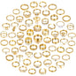 FAXHION 24-60 Pcs Gold Stackable Rings for Women, Knuckle Rings Chunky Gold Ring Set Dainty Stacking Cute Rings, Multiple Sizes Cute Jewelry Set Gift
