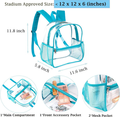 Mini Transparenter Rucksack 12x12x6 Stadion Zugelassener Plastik-Rucksack