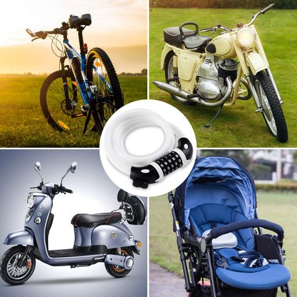 Opaza Fahrradschloss mit 5-stelligem Code, 1,2 m/4 Fuß Fahrrad-Kabelschloss, leichtes & sicheres Fahrradkettenschloss für Fahrrad, Mountainbike, E-Bike, Scooter