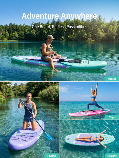 Niphean Inflatable Stand Up Paddle Board with SUP Accessories, Anti-Slip EVA Deck, 10’6’’ Inflatable Paddle Boards for Adults & Youth of All Skill Levels