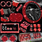 NBTEPEM 27-Piece Bling Car Accessories Set - Universal Fit Steering Wheel Covers, License Plate Frames, Phone Holder, Car Fast Charger, Coasters (Pink)