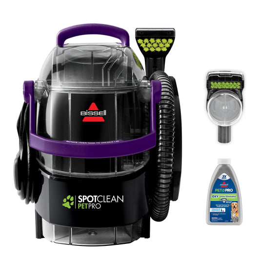 BISSELL Spotclean Professional Portable Carpet And Upholstery Deep Cleaner With Full-Sized 5.9 Amp, 5Ft Hose With 3" Tough Stain Brush, 3-In-1 Stair And Hydro-Rinse Self-Cleaning Tools, 2891B