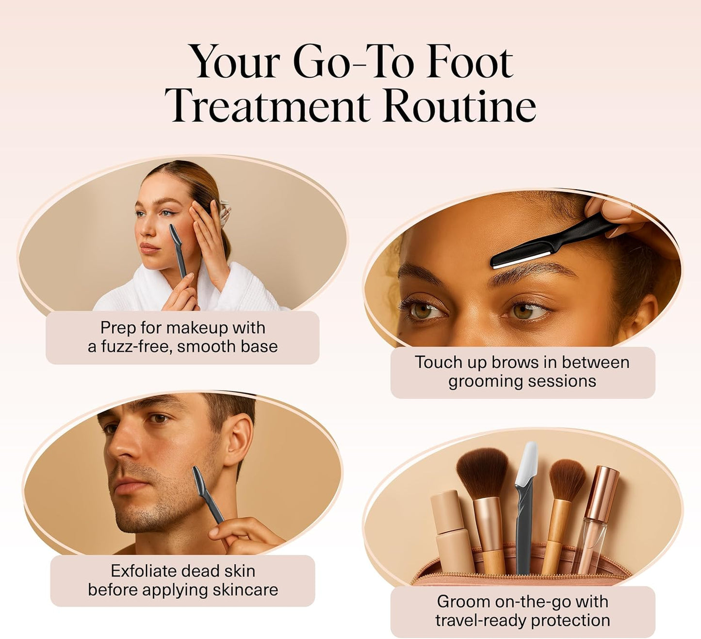 Kitsch Dermaplaning-Rasierer für Damen & Herren – Gesichtsrasierer, Augenbrauenrasierer & Gesichtshaarentferner – Peeling-Gesichtsrasierer & Hautpflege-Tool für glattere Haut – Terracotta, 12 Stück