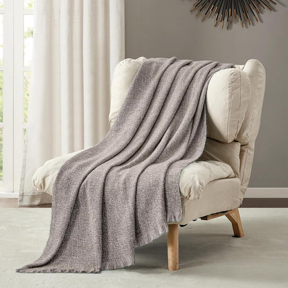 Cozy Up with the BOURINA Faux Cashmere Fringe Throw Blanket