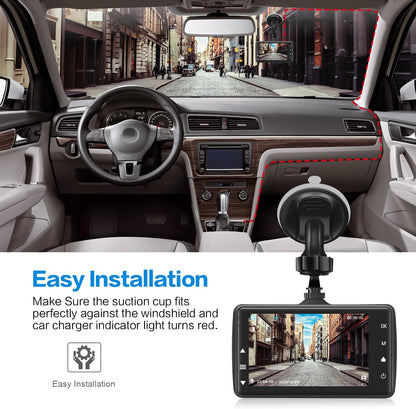 Dashcam Front mit 32G SD-Karte, BOOGIIO 1080P FHD Auto Armaturenbrett Kamera 3'' IPS-Bildschirm 170° Weitwinkel Aluminiumlegierungsgehäuse, WDR G-Sensor Parküberwachung Loop-Aufnahme Bewegungserkennung
