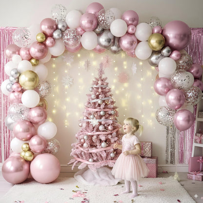Pastellrosa und lilafarbene Ballons, 12-Zoll-Metallic-Lila-Flieder-Pink-Konfetti-Ballon-Set für Mädchen, Frauen, Kpop, Schmetterling-Geburtstag, Babyparty, Brautparty, Hochzeit, Prinzessin, Disco, Musikparty-Dekorationen