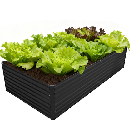 DIIYIV Galvanized Raised Garden Bed Kit Outdoor Patio,6x3x2ft Large Rectangular Metal Planter Boxes,Deep Root Box Planter for Gardening,Vegetables,Flowers,Herbs-Silver
