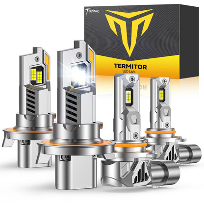 Termitor 2026 Upgraded H13/9008 Light Bulbs, 100,000LM 15X Ultra-Bright, 6500K Pure White 9008/H13 Fog Light Off-Road Conversion Kits, Easy Plug-N-Play Installation, IP68 Waterproof, Pack of 2