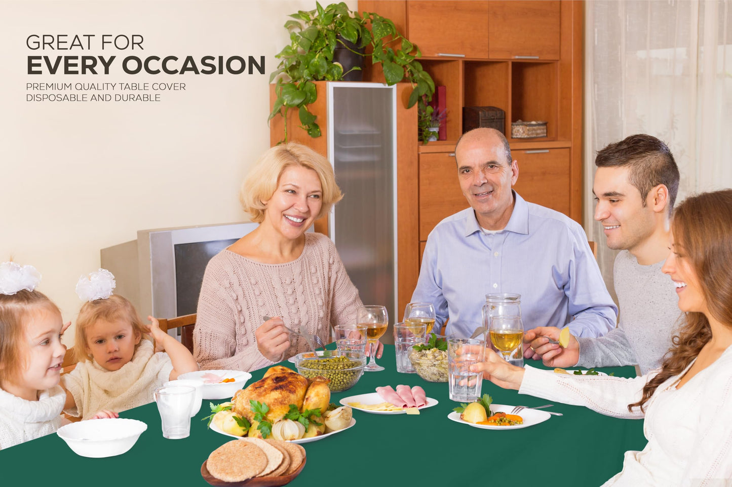 Utopia Kitchen Einweg-Tischdecke aus Kunststoff (12er Pack – 137x274 cm) Weiß Rechteckige Tischdecke Wasserdicht Schmutzabweisend Party-Tischdecke