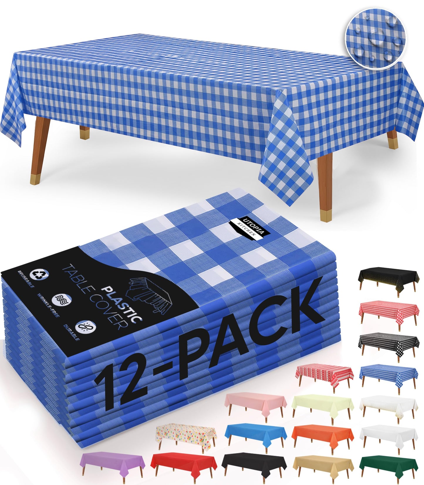 54X108 Inch - 12PCBlue Check