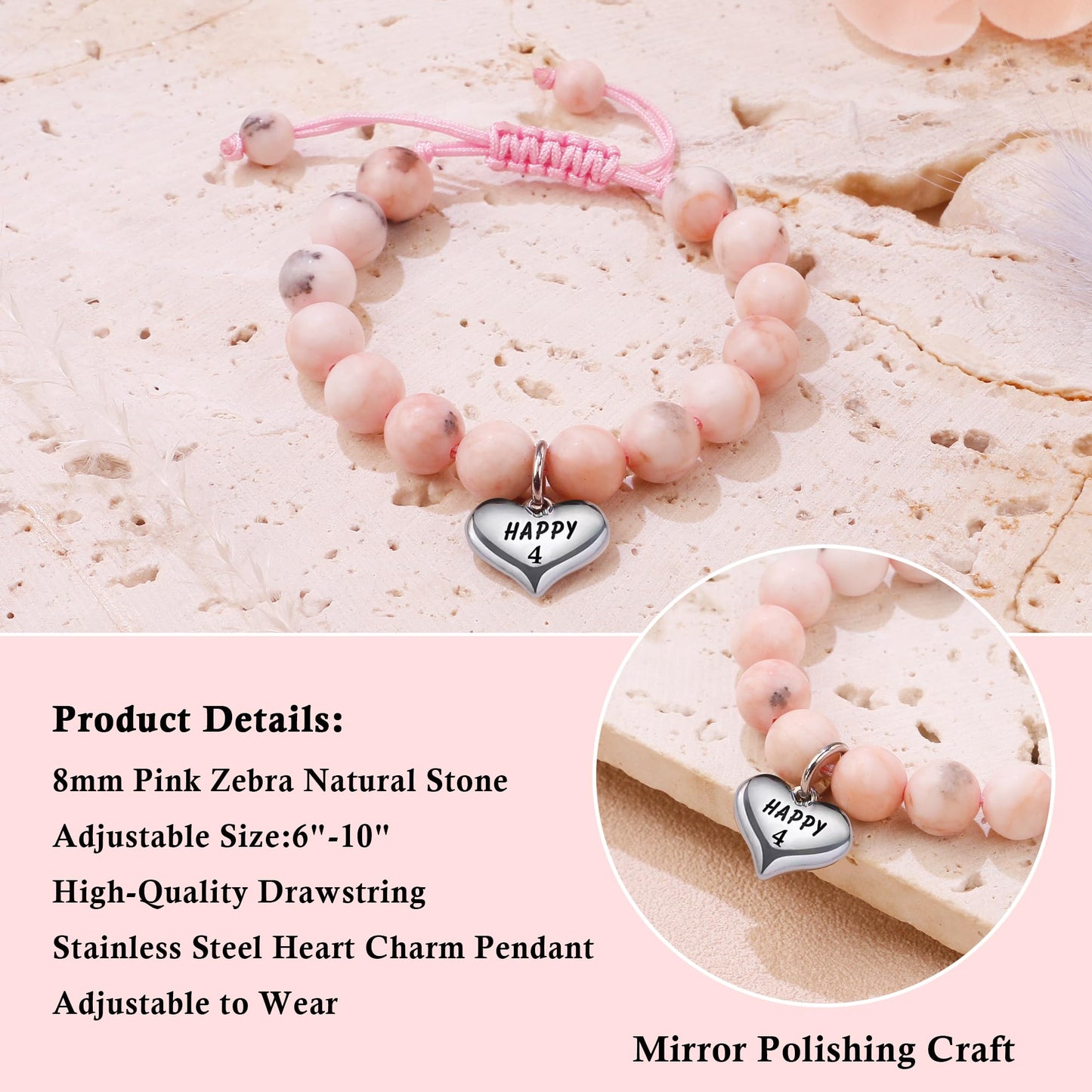 Sereney 6. Geburtstag Mädchen Geschenk, Verstellbare Perlenarmbänder zum 6. Geburtstag als Geburtstagsgeschenk für 6-jährige Mädchen, Geschenke zum 6. Geburtstag für Tochter, Nichte, Enkelin