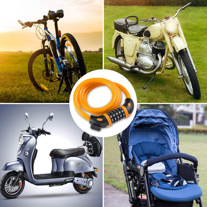 Opaza Fahrradschloss mit 5-stelligem Code, 1,2 m/4 Fuß Fahrrad-Kabelschloss, leichtes & sicheres Fahrradkettenschloss für Fahrrad, Mountainbike, E-Bike, Scooter