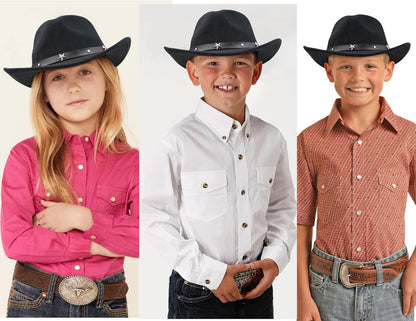 Cowboyhut für Jungen Mädchen Western Filzhut Fedora für Kinder 3-6 Jahre