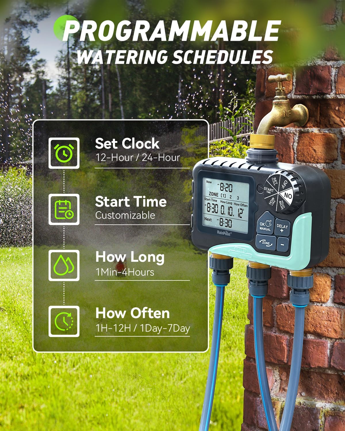RAINPOINT 3 Zone Water Timer: A Game-Changer for Your Yard