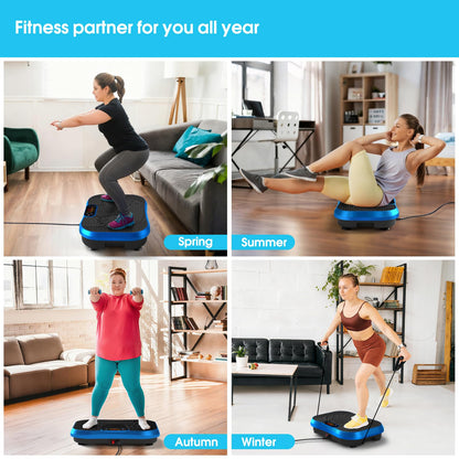 SoftGym Waver Vibration Plate Exercise Machine for Lymphatic Drainage Weight Loss,120 Speed Levels Vibrating Platform with Resistance Bands,Full-Body Workout Equipment for Muscle Activation