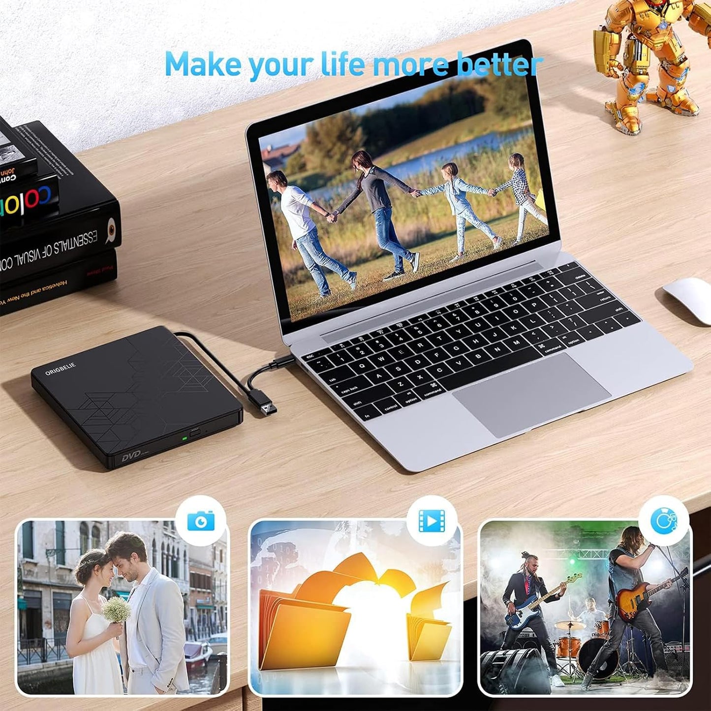 ORIGBELIE External DVD Drive: A Versatile Solution for Your Optical Disc Needs