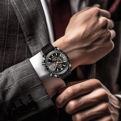 BY BENYAR Uhren für Herren Analog Quarz Chronograph 30M Wasserdicht Leuchtend Großes Zifferblatt Herren Armbanduhren Business Arbeit Sport Freizeit Mode Designer Uhr Elegantes Geschenk für Herren