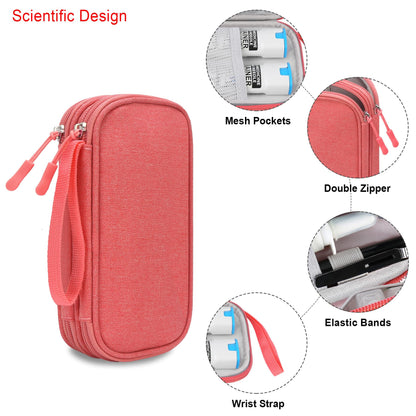 Elonbo Kit Bag, EpiPen Carrying Case, Travel Medicine Kit for 2 Epi Pens or Auvi Q, Asthma Inhaler, Nasal Spray, Allergy Meds, Diabetic Supplies, Ventolin Inhaler Organize Holder Case, Black