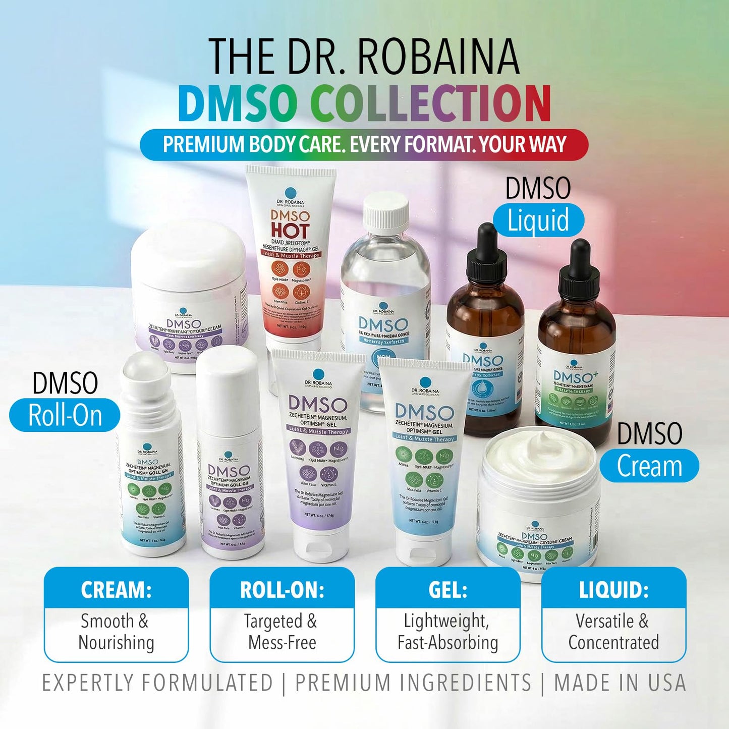 Dr. Robaina Lavender DMSO Cream - 99.9% Pure DMSO Pharmaceutical Grade | Formula with Zechstein Magnesium, Arnica, Aloe Vera, Vitamin E - 4 oz