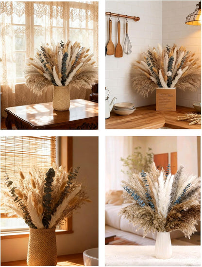 xin's convey 120 PCS Dried Pampas Grass, Dried Flowers, Reed Grass Bouquet