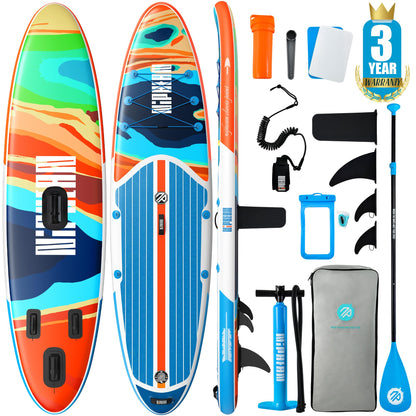Niphean Inflatable Stand Up Paddle Board with SUP Accessories, Anti-Slip EVA Deck, 10’6’’ Inflatable Paddle Boards for Adults & Youth of All Skill Levels