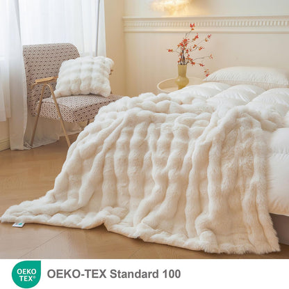 Luxurious Comfort: LIFEREVO's Fluffy Faux Rabbit Fur Throw