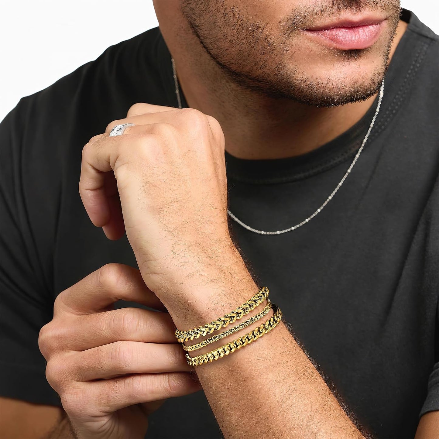 Elevate Your Style with DAYANEY's Gold Cuban Bracelet Set