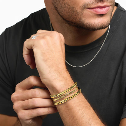 DAYANEY 3 Stücke Herrenarmband Silberarmbänder für Männer Set Wasserdicht Edelstahl Herrenschmuck, Verstellbares Cuban Gliederarmband Osterkorb Füller für Ihn, Vater oder Sohn Pulseras Para Hombre