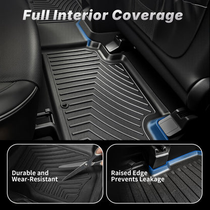 OEDRO Floor Mats Fit for Toyota Camry 2011-2007, Custom Fit Front & 2nd Row Floor Liner Set, TPE All Weather Protection Camry Car Mats, Black