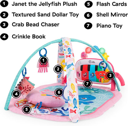 Baby Einstein 4-in-1 Kickin' Tunes Musik- und Sprachspielmatte und Klavier-Bauchlage-Aktivitätsmatte