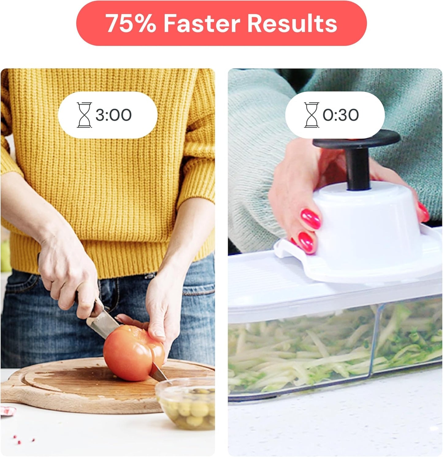 Fullstar Gemüsehacker und Mandolinenschneider - Julienne-Schneider, Würfelschneider, Reibe für Lebensmittel, Gemüse, Zwiebeln, Gurken, Tomaten, Salat, Kartoffeln, Käse - Küchenutensilien & Gadgets (Kompakt 6-in-1, Weiß)