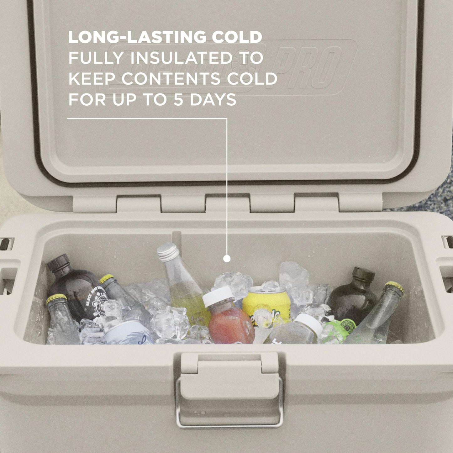 Coleman Pro Heavy-Duty 25qt Ultra-Light Premium Hard Cooler, Extra-Thick Insulation Keeps Ice up to 3 Days, 36-Can Capacity