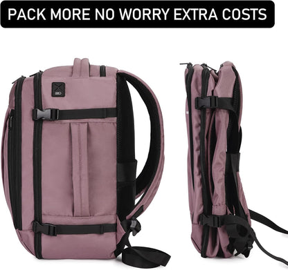ECOHUB 16'' Reise-Rucksack Handgepäck Unterseat-Rucksack Persönlicher Gegenstand Flugzeug-Reisetasche mit 13 Taschen Handgepäck Flaschenhalter USB-Ladeanschluss Casual Daypack für Frauen Männer Schwarz
