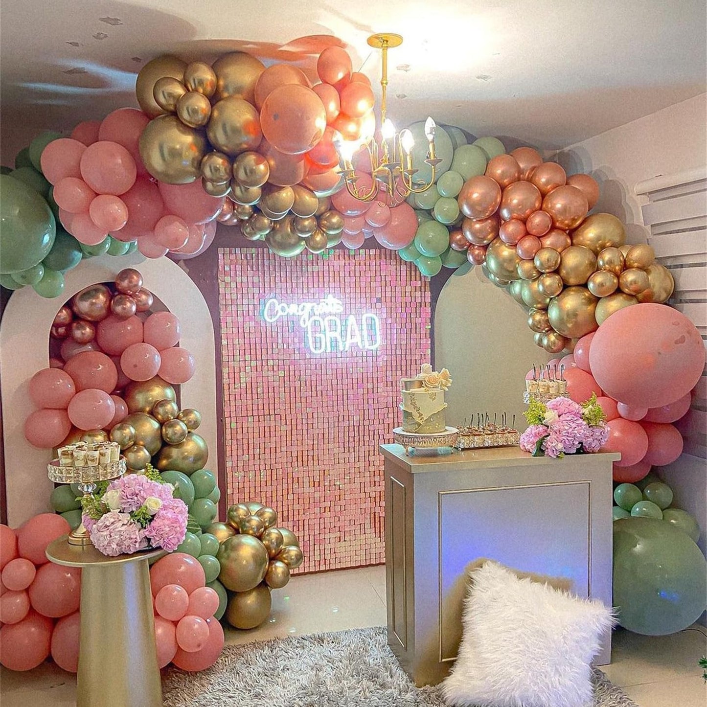 Pastellrosa und lilafarbene Ballons, 12-Zoll-Metallic-Lila-Flieder-Pink-Konfetti-Ballon-Set für Mädchen, Frauen, Kpop, Schmetterling-Geburtstag, Babyparty, Brautparty, Hochzeit, Prinzessin, Disco, Musikparty-Dekorationen