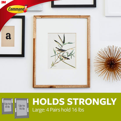 Command Large Picture Hanging Strips, Damage Free Hanging Picture Hangers, Wall Adhesives for Wall Decor, 12 White Adhesive Pairs (24 Command Strips)
