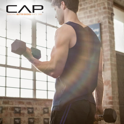 CAP Barbell 20 LB Rubber Coated Hex Dumbbell Hand Weight - Pair