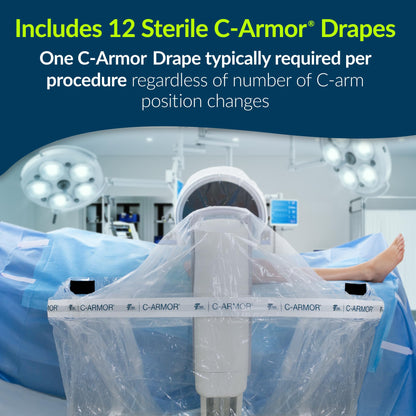 TIDI 5523 C-Armor Drape ― Designed to Protect The Sterile Field When Using a C-Arm Imaging System ― Quantity: 12 Sterile C-Armor Drapes ― Medical Supplies
