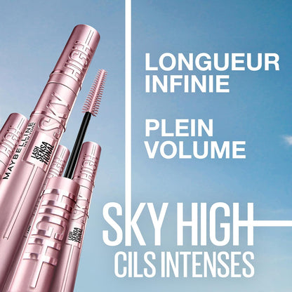Maybelline New York Lash Sensational Sky High Washable Wimperntusche, Volumen, Länge, Definition, Schwung, Verdichtung, aufbaubare Formel, Very Black, 7.2 ml