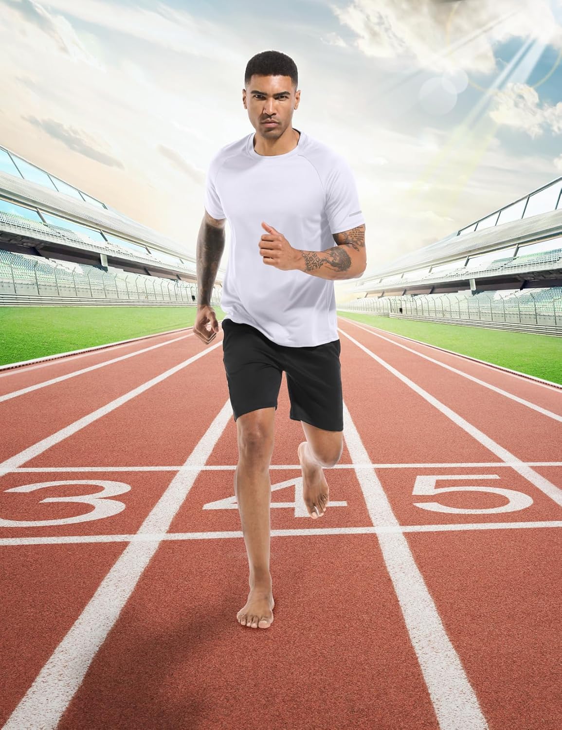 Boyzn 1er, 3er, 5er oder 7er Pack Herren-Trainings-Laufshirts, Dry Fit feuchtigkeitsableitendes T-Shirt, Gym Sport Kurzarm-T-Shirts