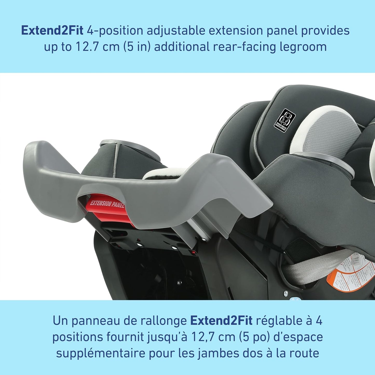 Graco Extend2Fit Kindersitz, 2-in-1 vorwärts- und rückwärtsgerichteter Babysitz, 1,8-30 kg (4-65 lb), Carter