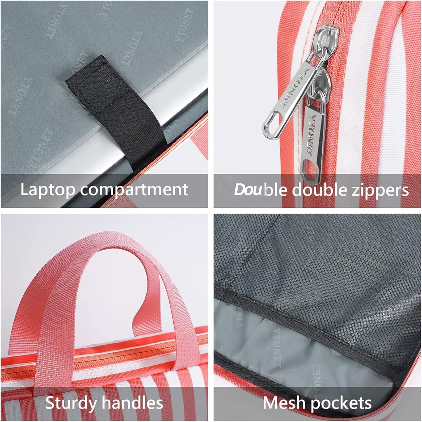 Funda para portátil Ytonet, bolsa para portátil TSA de 15.6 pulgadas, funda para portátil resistente al agua, bolsa de transporte para ordenador compatible con portátiles Lenovo, HP, Dell, Asus, regalos para hombres y mujeres, gris