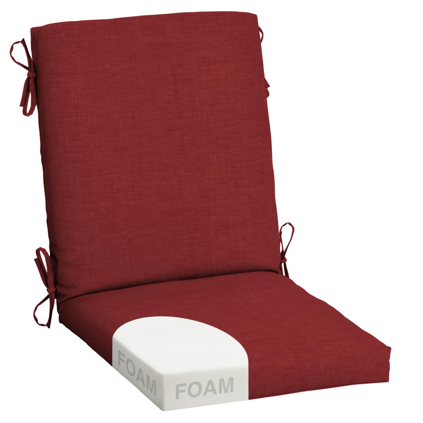 Arden 2-Pack Outdoor Patio Dining Chair Cushion, 20x44, Rain-Proof Seat Pad, Fade-Resistant Outdoor Cushion Black Cabana Stripe