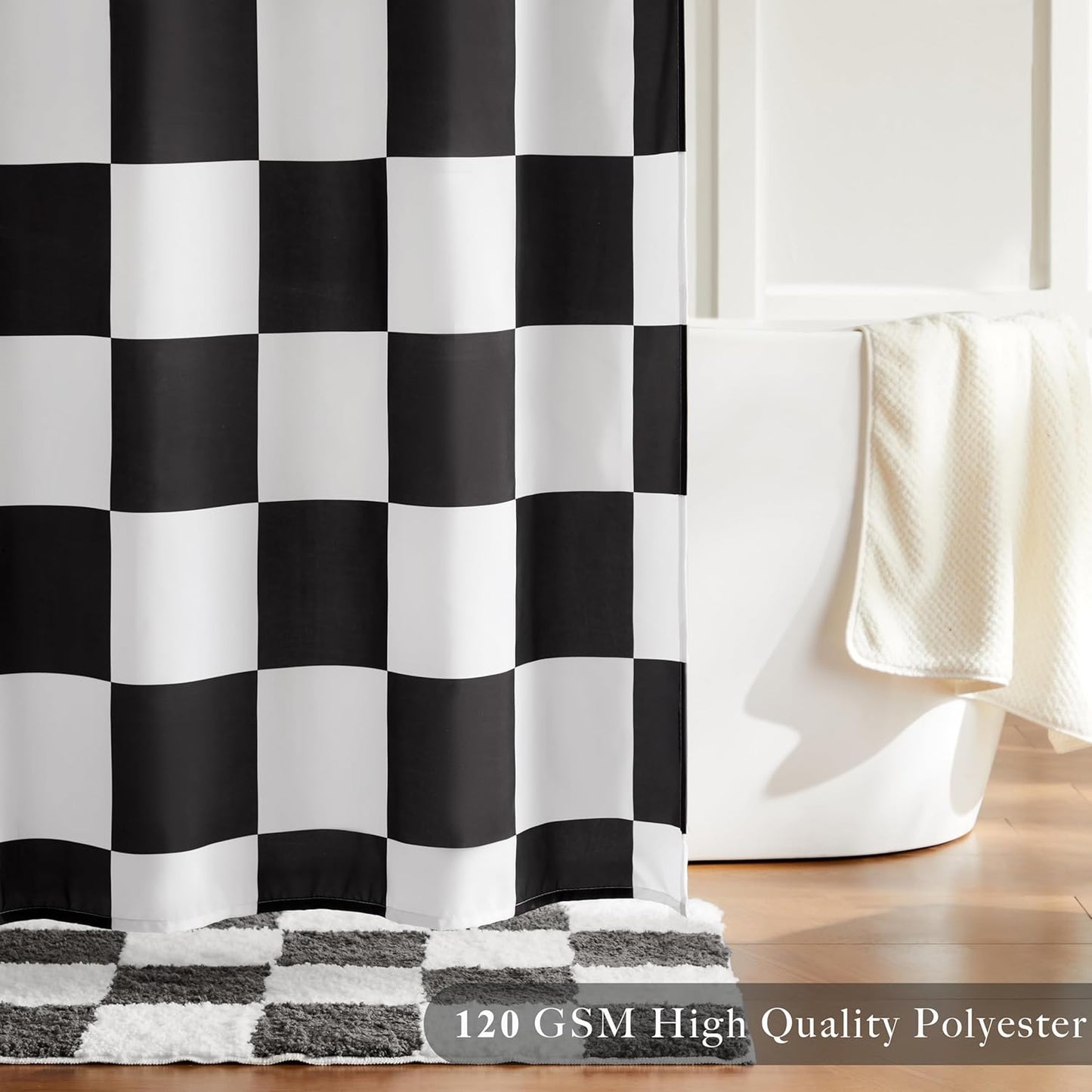 Ohocut Checkered Shower Curtain: A Retro Touch for Your Bathroom