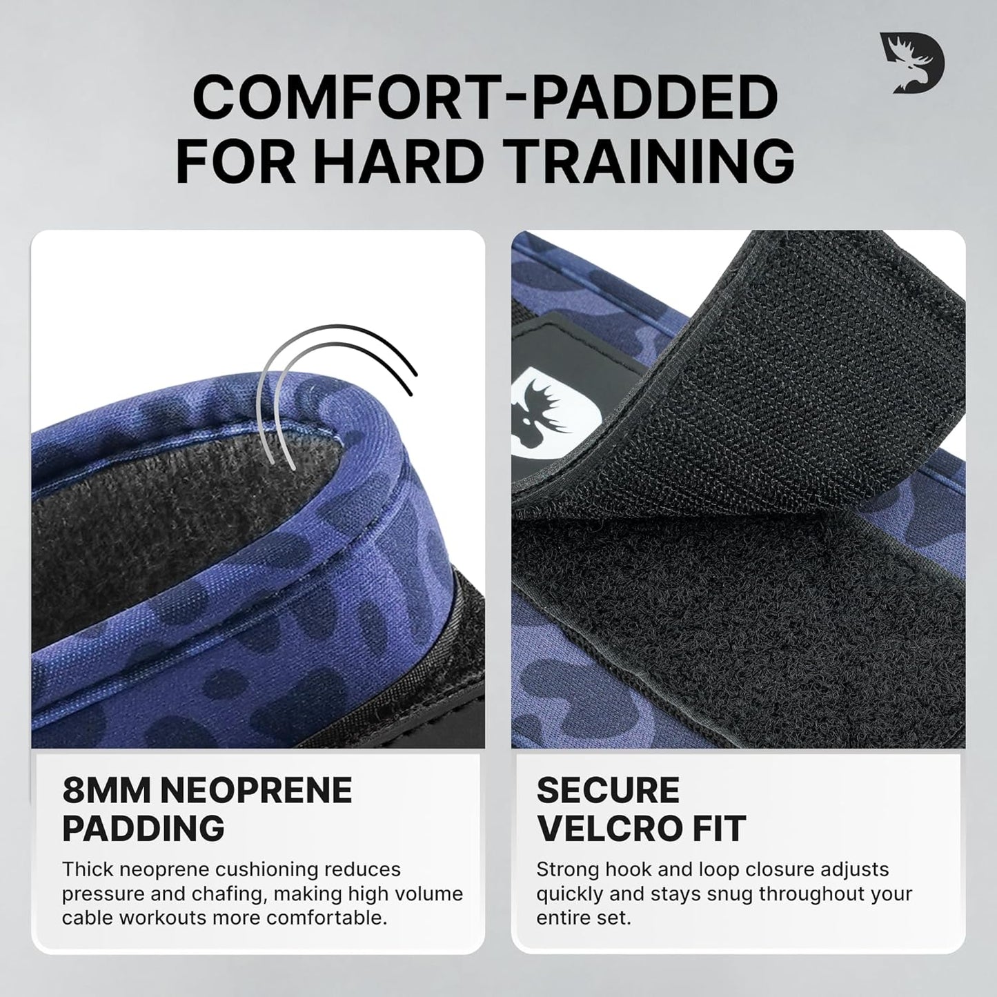 DMoose Ankle Strap for Cable Machine - One Size Fit with Premium Padding, Workout Kickback Ankle Cuffs, Ankle Bands for Working Out, Booty Workouts, Leg Extension, Hip Abductors & Lower Body Exercises