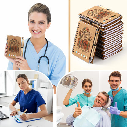 Jetec 48 Set 2026 CNA Week Gifts Bulk Nurse Appreciation Gift Set Small Inspirational Kraft Spiral Nursing Notebooks with Sticky Notes Pens for Healthcare Medical Hospital Coworker Staff Office