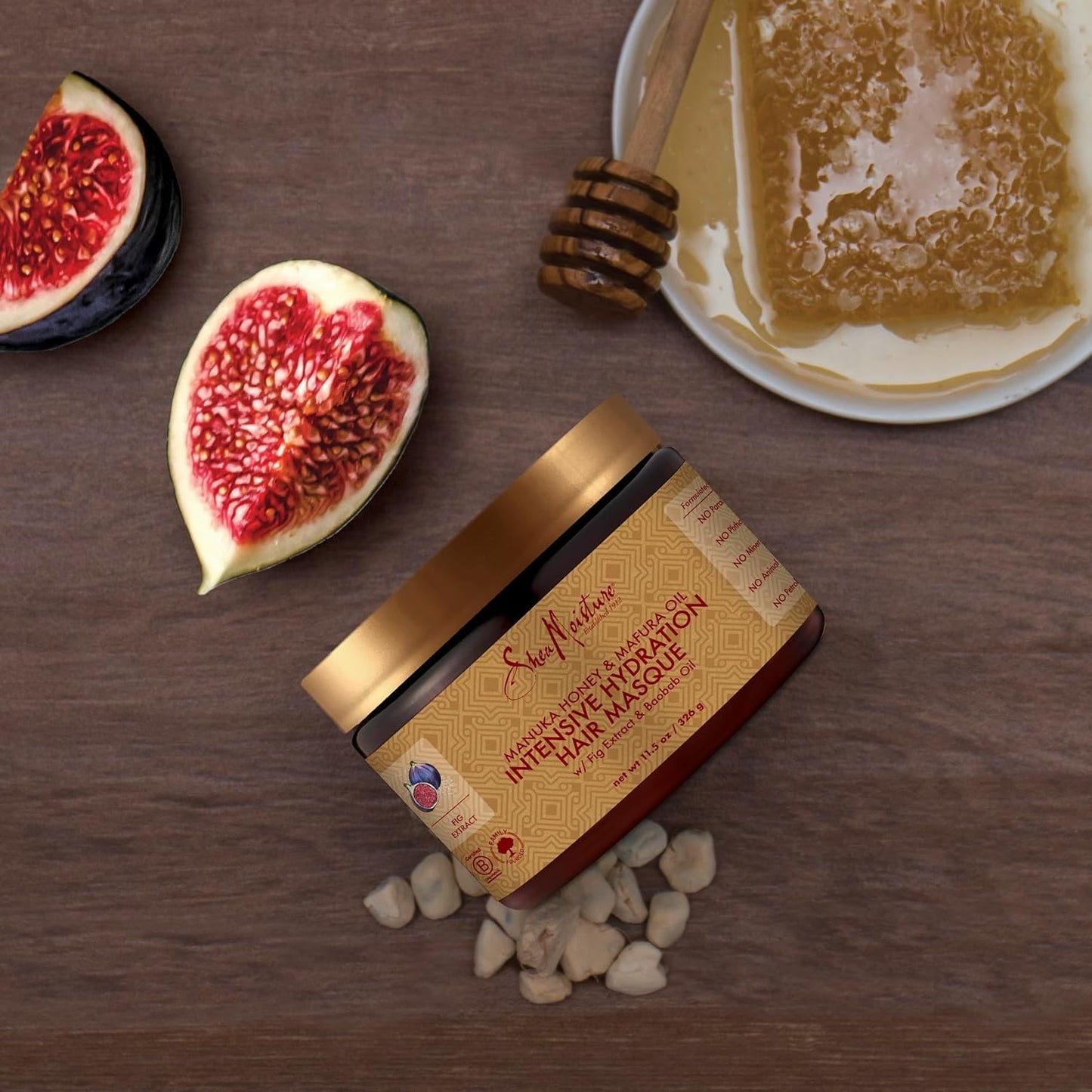 SheaMoisture Intensive Hydration Hair Masque Haarkur für trockenes, strapaziertes Haar Manuka-Honig & Mafura-Öl tiefenwirksame Pflegemaske mit Feigenextrakt 326 g