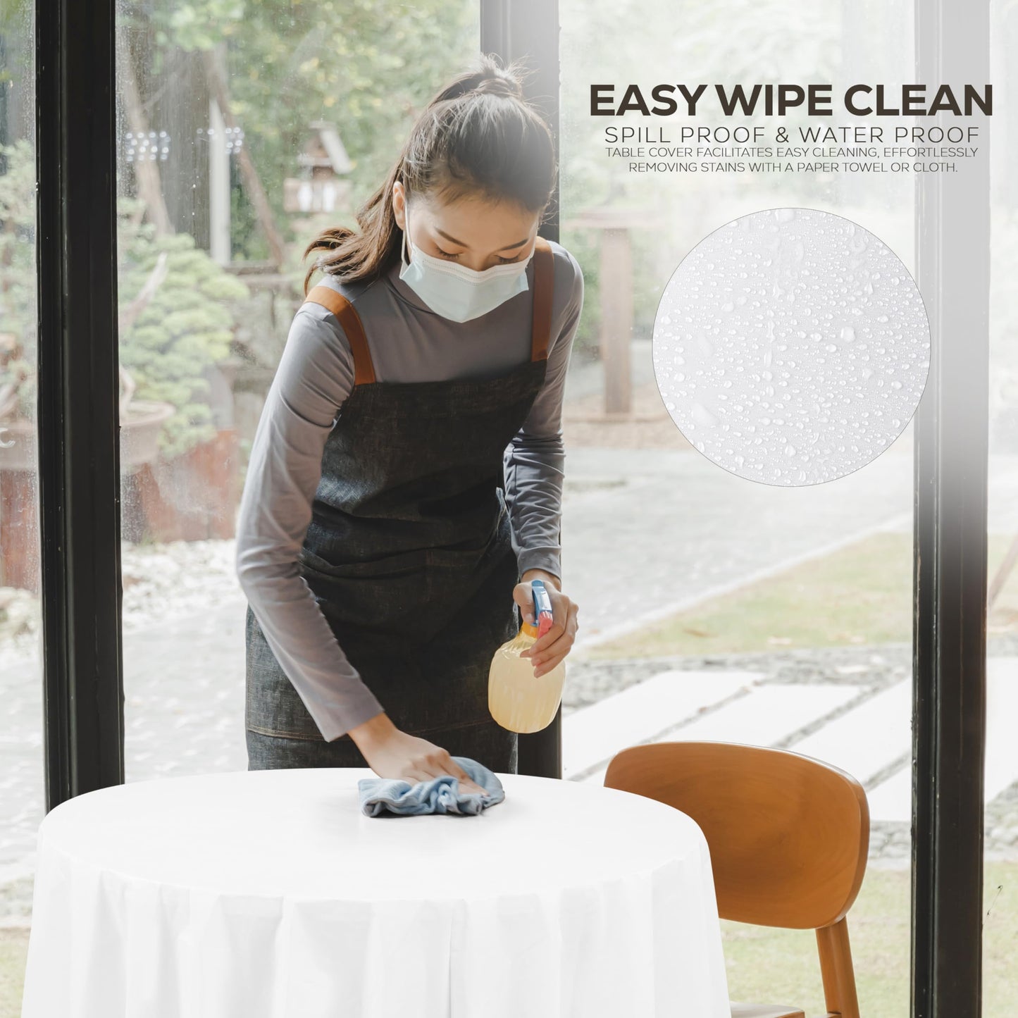 Utopia Kitchen Einweg-Tischdecke aus Kunststoff (12er Pack – 137x274 cm) Weiß Rechteckige Tischdecke Wasserdicht Schmutzabweisend Party-Tischdecke